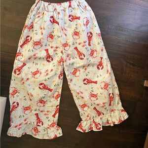 Handmade lobster 100% cotton ruffle pants